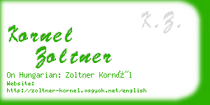 kornel zoltner business card